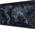 Large Mouse Pad 35.4x15.7 Inch World Map - XXL Gaming Desk Mat with Non-Slip Rubber Base, Stitched Edges | Keyboard and Mouse Pad for Gaming/Office | Portable Desk Pad
