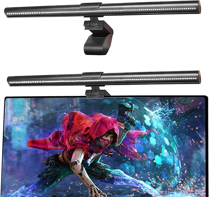 Monitor Light Bar, Computer Monitor Lamp, Eye-Care USB Reading Monitor Lamp with Color/Dimming Adjustment, Touch Control, No Screen Glare Home Office Gaming Desk Lamp
