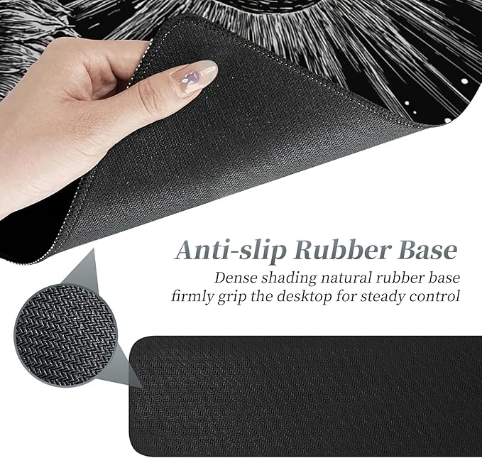 3Pcs Mouse Pad Set, Gothic Skull Sunflowers Large Gaming Mouse Pad with Stitched Edge, Ergonomic Memory Foam Keyboard Wrist Support and Mouse Wrist Rest Cushion, Pain Relief Non-Slip Desk Pad Combo