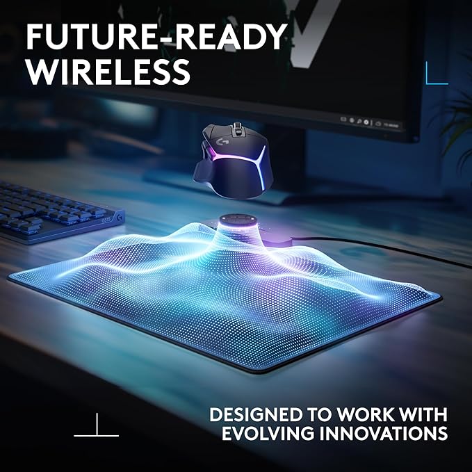 Logitech G502 X Lightspeed Wireless Gaming Mouse + Powerplay 2 Wireless Charging Mouse Pad Bundle - Black