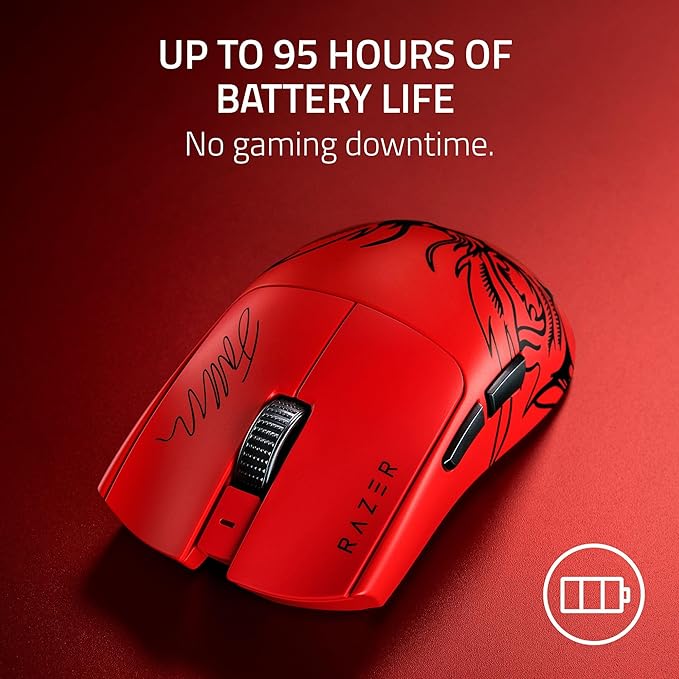 Razer Viper V3 Pro Wireless Esports Gaming Mouse: Symmetrical - 54g Lightweight - 8K Polling - 35K DPI Optical Sensor - Gen3 Optical Switches - 8 Programmable Controls - 95 Hr Battery - Faker Edition