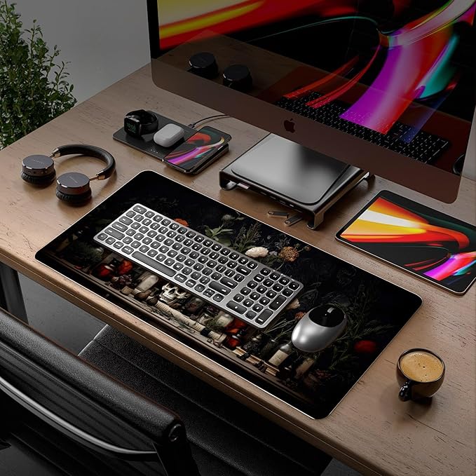 Dark Academia Desk Mat XXL Gaming Mouse Pad,Mystical Book Aesthetic Large Waterproof Non-Slip Rubber Mouse Pad with Stitched Edges Office Home Computer Desk Accessories,35.4 x 15.7 in