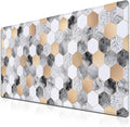 XXL Mouse Pad Desk Mat Large Gaming Mouse Pads Computer Mats 900X400 Mousepad Non-Slip Rubber Base Waterproof with Stitched Edges 35.4" X 15.7" for Game Office, Geometric Abstract