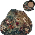 Cute Mouse Pad Plus 1 Coaster, Small Gaming Mouse Mat 11.8 x 9.45 inches, Travel Mouse Pads with Durable Stitched Edges Non-Slip Base, Dark Art Flowers Decor Mousepad for Office Home