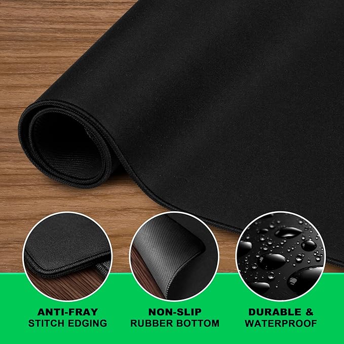 Huge 46”x17” 5mm Gaming Mouse Pad Large Mouse Pad for Desk Gaming Giant Black XXL Thick Long Extra Large Extended Big Gamer Desk Mat