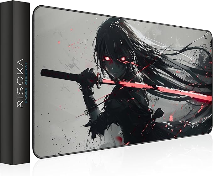 XXL Gaming Mouse Pad 35.4 x 15.7 inch - Water-Resistant & Stitched Edges - Large Anime XL Mousepad for Desk - Gamer Accessories Big Full Deskpad Mat Game Mousepads Deskmat