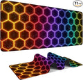 Honeycomb Extended Gaming Mouse Pad 35.4x15.7Inch Large Desk Mat Anti-Slip Rubber Base & Durable Stitched Edges for Gamers Smooth Mouse Writing Surface for Desk Office/Home