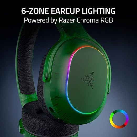 Razer Barracuda X Chroma Wireless Gaming Headset: 2.4GHz Wireless & Bluetooth - Lightweight - RGB - 40mm Drivers - Cardioid Mic - 70 Hr Battery - For PC, Mac, PS5, Switch 2, Smartphone - Phantom Green