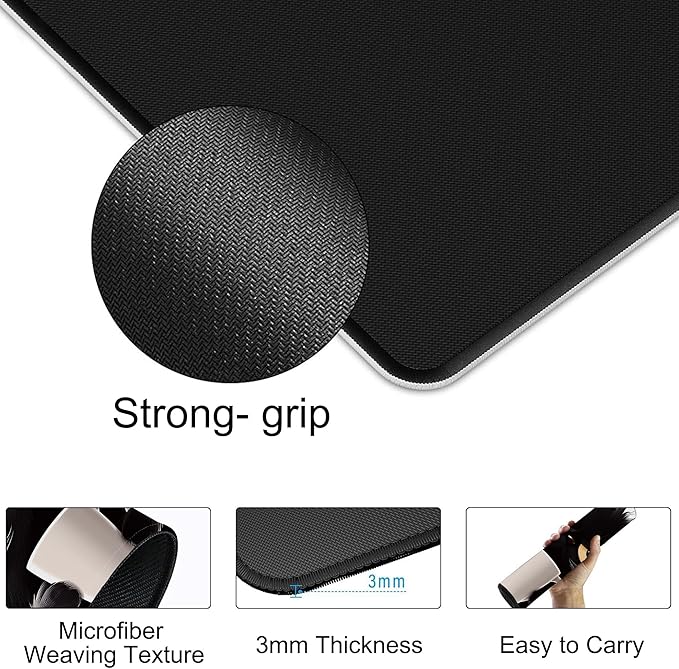 Large Mouse Pad 35.4x15.7 Inch Black Cat with Coffee Gaming Desk Mat with Non-Slip Rubber Base, Stitched Edges for Gaming,Office