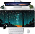 Fantasy Meteor Shower Desk Mat Blue Cosmic Mouse Pad Large Gaming Mousepad Extended Space Night Sky Desk Pad XXL 31.5 x 15.7 in Laptop Computer Mouse Keyboard Mat for Office Desk Decor
