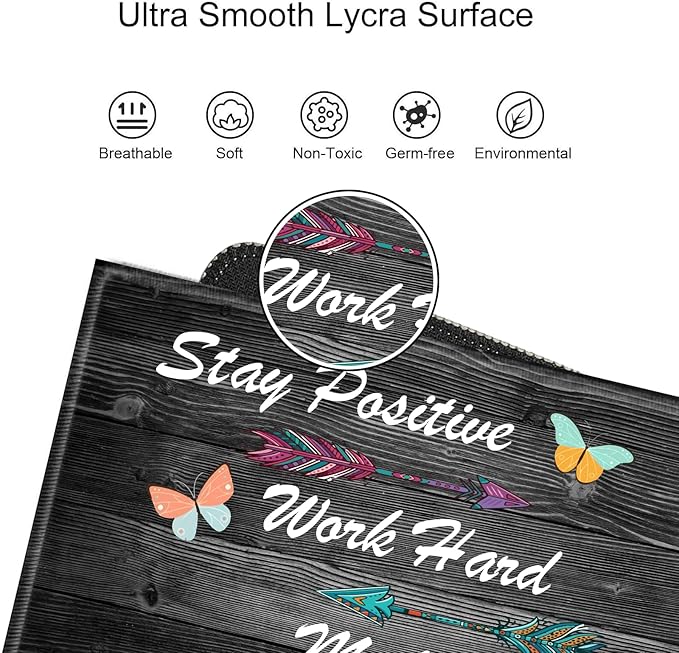Stay Positive Mouse Pad 24x12 Inch Desk Mat Work Hard and Make It Happen Mousepad Inspirational Quote Desk Pad XXL Computer Mat for Wireless Mouse Work Coaster Set