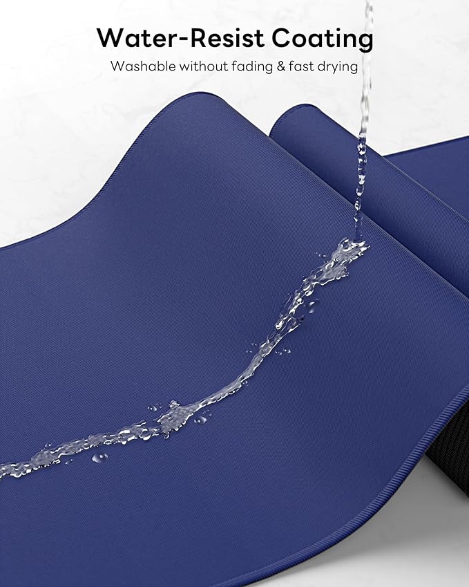 Blue Mouse Pad, 31.5 x 11.8 Large Desk Mat with Stitched Edges & Non-Slip Base, Mousepad for Office, Home, Work