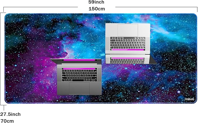 Mydours 59 x 28 inches Gaming Mouse Pad, Extra Large XXL Full Desk Pad, Smooth Fabric & Non-Slip Rubber Mouse Mat, Extended Desk Mat for Gaming, Office and Working (Universe)