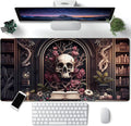 Gothic Large Mouse Pad XXL Desk Pad Gaming Mousepad Extended Keyboard Mat 31.5 x 15.7 in Black Fabric with Lycra Surface and Rubber Base