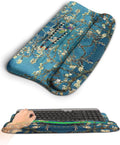Ergonomic Wave Wrist Rest with Keyboard Stand, Cushioned Palm Rest, Comfortable Integrated Memory Foam for Natural Typing and Relieve Wrist Pain, Van Gogh Apricot Blossom