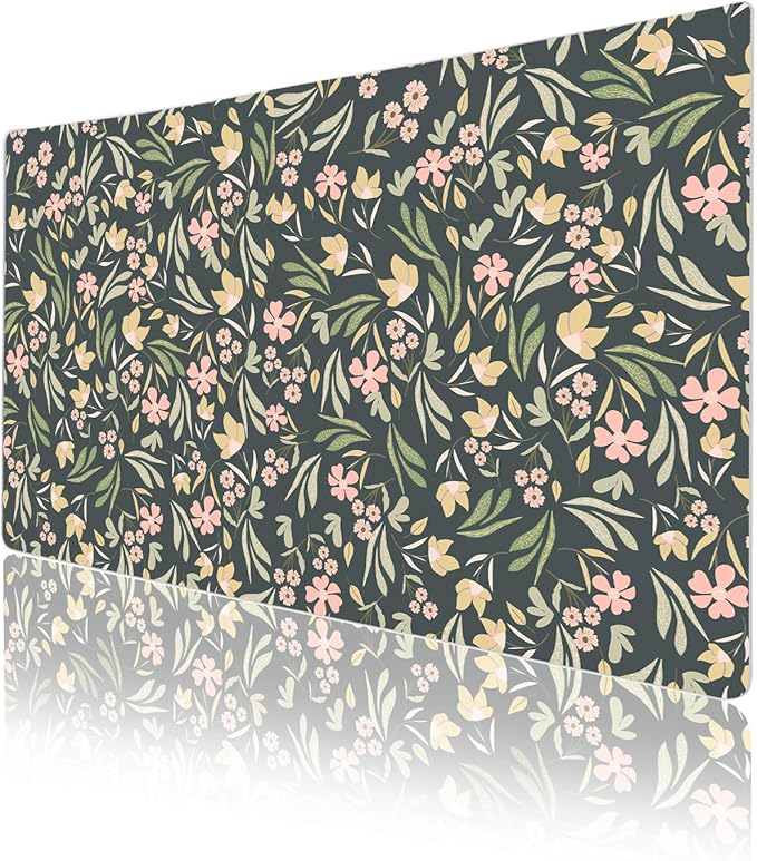 Colorful Star Large Mouse Pad, PU Leather Waterproof Desk Mat, Computer Gaming Mouse Pad, XXL Extended Mousepad Non Slip Desk Pad for School Office Home 23.6" x 13.8" - Ditsy Floral Print
