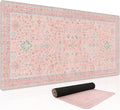 Baziabbo Pink Floral Desk Mat,XXL Extended Big Mouse Pad,Gaming Mousepad with Stitched Edge,Non-Slip Rubber Base Keyboard Desk Pad for Home Office Study Game