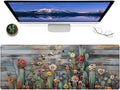 Cactus Gaming Mouse Pad,12x31.5in Non-Slip Rubber Desert Succulent Cacti Desk Mat,Large Extended Mousepad for Office Home Laptop,Mice Pads Gifts,Game Lover Deskmat Decor (Wood Pttern)