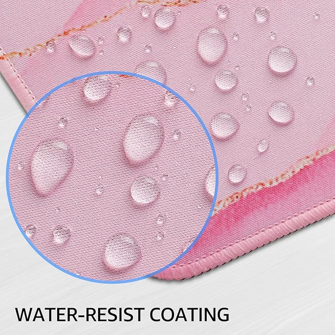 KTRIO Large Gaming Mouse Pad Desk Mat, Superior Micro-Weave Cloth, Non-Slip Rubber Base, Stitched Edges, Water-Resistant, for Gamer, Office & Home, 31.5 x 15.7 Inch，Pink Glow