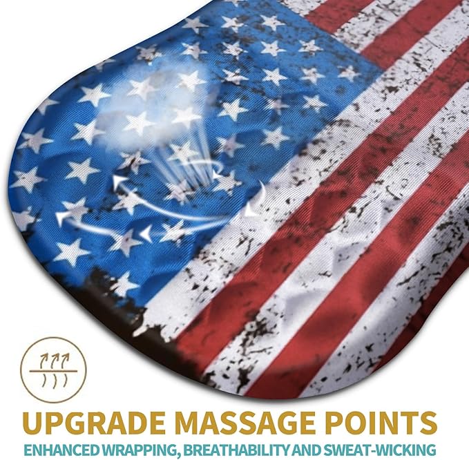 Hokafenle Ergonomic Mouse Pad Wrist Support with Massage Design, Wrist Rest Mousepad with Memory Foam&Non-Slip PU Base, Mouse Pads for Wireless Mouse & Desk (12x8 inch,USA Flag)