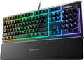 SteelSeries Apex 3 RGB Gaming Keyboard – 10-Zone RGB Illumination – IP32 Water Resistant – Premium Magnetic Wrist Rest (Whisper Quiet Gaming Switch) (Renewed)