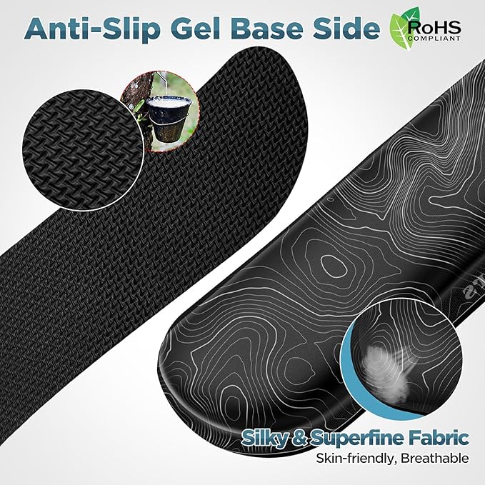 Gimars Enlarge Silky and Superfine Fabric Gel Memory Foam Keyboard Wrist Rest Set, Ergonomic Keyboard Mouse Wrist Support for Typing, Comfort for Office, Gaming, Computer-Map Pattern