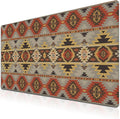 Gaming Mouse Pads Geometric Large Desk Pad Keyboard Pad Mousepad XXL Non-Slip Rubber Base Waterproof with Stitched Edges 35.4" X 15.7" for Game Office, American Navajo Style Aztec