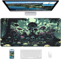 XL Gaming Mouse Pad, 31.5x15.7'' Large Desk Mat with Anti-Slip Rubber Base & Stitched Edges for Gaming, Office, Home, Gloomy Cemetery