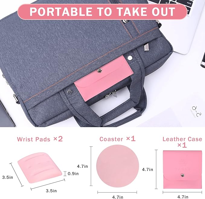 VAGAU Wrist Rests for Laptop, Wrist Support for Keyboard and Mouse, Ergonomic Memory Foam Wrist Pads for Laptop, Office, Computer, Comfortable Typing Support (Pink)