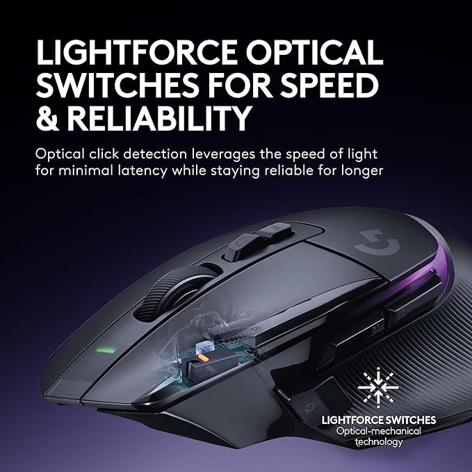 Logitech G502 X Plus Wireless Gaming Mouse: Optical Switches, LIGHTSYNC RGB, 13 Buttons, Infinite Scroll Toggle, <130 hr Battery Life, USB-C, PowerPlay Wireless Charging Capable, for PC/MacOS - Black