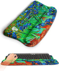 Ergonomic Wave Wrist Rest with Keyboard Stand, Cushioned Palm Rest, Comfortable Integrated Memory Foam for Natural Typing and Relieve Wrist Pain, Van Gogh Iris Flower