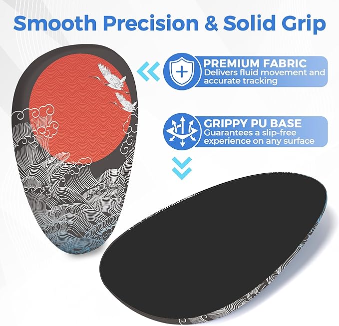 Ergonomic Mouse Pad with Wrist Support, Memory Foam Wrist Rest for Pain Relief & Carpal Tunnel, Non-Slip Base for Office, Computer, PC, Laptop (12x8x1.2inch, Japanese Sunrise)