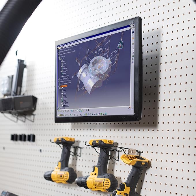 VIVO Articulating Single Monitor Pegboard Mount, Fits Screens up to 32 inches and Peg Boards up to 0.25 inches Thick with 1 inch Hole Spacing, Black, Mount-PB1