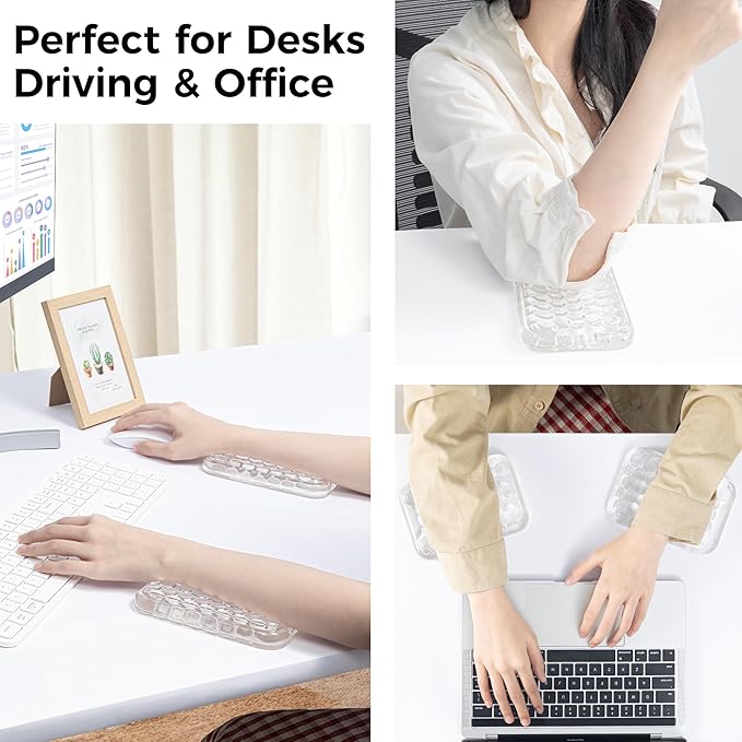 Ospelelf Ergonomic Elbow Rest for Desk, Gel Keyboard Wrist Rest Support, Arm Rest Pad for Mouse, 2 Pack