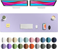 Aothia Faux Leather Desk Mat - Non-Slip PU Leather Desk Blotter, Waterproof Writing Surface, Large Desk Pad for Office & Home (Lavender, 55" x 17")