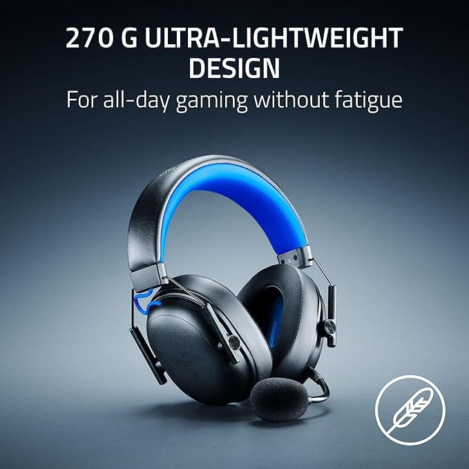 Razer BlackShark V3 X HyperSpeed Wireless Gaming Headset for PS5: 50mm Drivers - Cardioid Mic - 2.4 GHz, Bluetooth - Works with PC, Mac, Nintendo Switch, Smartphone - Long Battery Life - Black