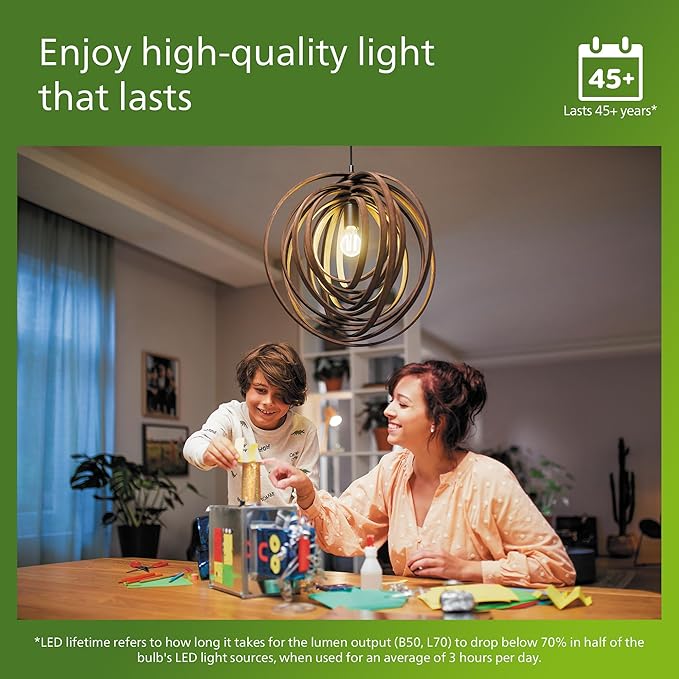 Philips LED 60W A19 12-Pack Ultra Efficient Daylight (5W = 60W) Dimmable Clear Flicker-Free Light Bulb