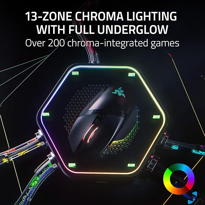 Razer Basilisk V3 Pro Wireless Gaming Mouse: HyperScroll Tilt Wheel - 30K DPI Optical Sensor - Gen-3 Optical Switches - 13-Zone Chroma RGB - 13 Programmable Controls - 3 Connection Modes - Black