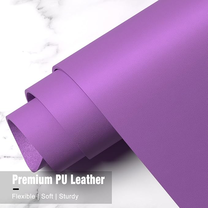 Hsurbtra Desk Pad, 35.5" x 17" PU Leather Desk Mat, XXL Extended Mouse Pad, Waterproof Desktop Blotter Protector, Non-Slip Ultra Thin Large Laptop Keyboard Writing Mat for Office Home, Purple