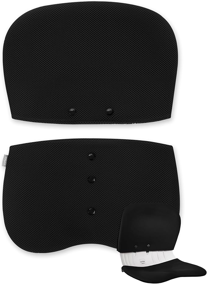 curble WIDER COVER, Detachable Cover for Teenager Chair, Ergonomic Chair Back Support and Lumbar Support (Cover Black)