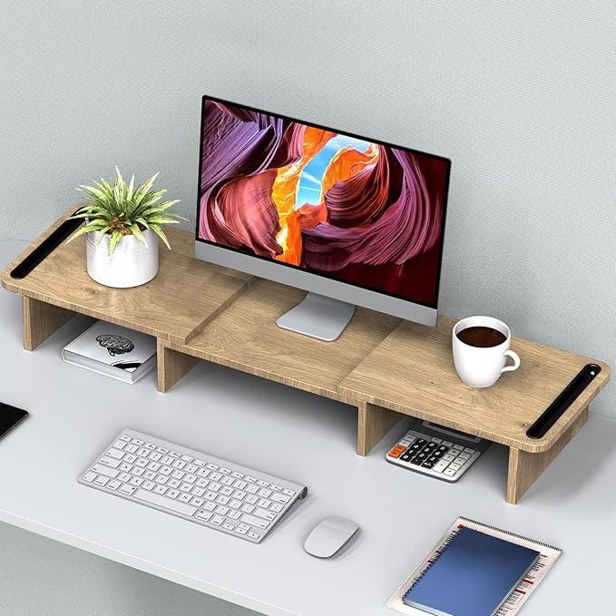 Zimilar Dual Monitor Stand Riser – Wood