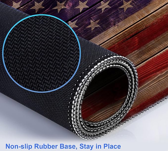 Tree Texture American Flag Computer Mouse Pad, Suitable for Home Office and Study Keyboard Mouse Pad 35.4 x 15.7 x 0.12 Inches