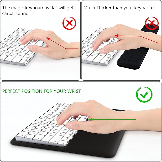 HONKID Wrist Rest for Magic Keyboard 2 (MLA22LL/A, A1644) and Magic Keyboard with Touch ID(MK293LL/A), Magic Keyboard Stand Pad to Relief Pain