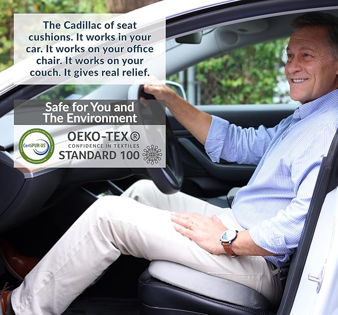 ComfiLife Gel Enhanced Seat Cushion – Office Chair Cushion – Non-Slip Gel & Memory Foam Coccyx Cushion for Tailbone Support - Desk Chair Car Seat Cushion for Driving - Ergonomic Back Comfort (Gray)