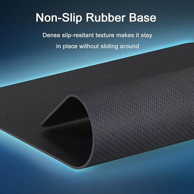 Senetem XXL Large Mouse Pad, Ultra-Smooth Gaming Mousepad, Non-Slip Rubber Base, Washable Surface Fits Wired & Wireless Mouse – Big & Long Keyboard Computer Black Mat for Desk, 31.5x15.7 in