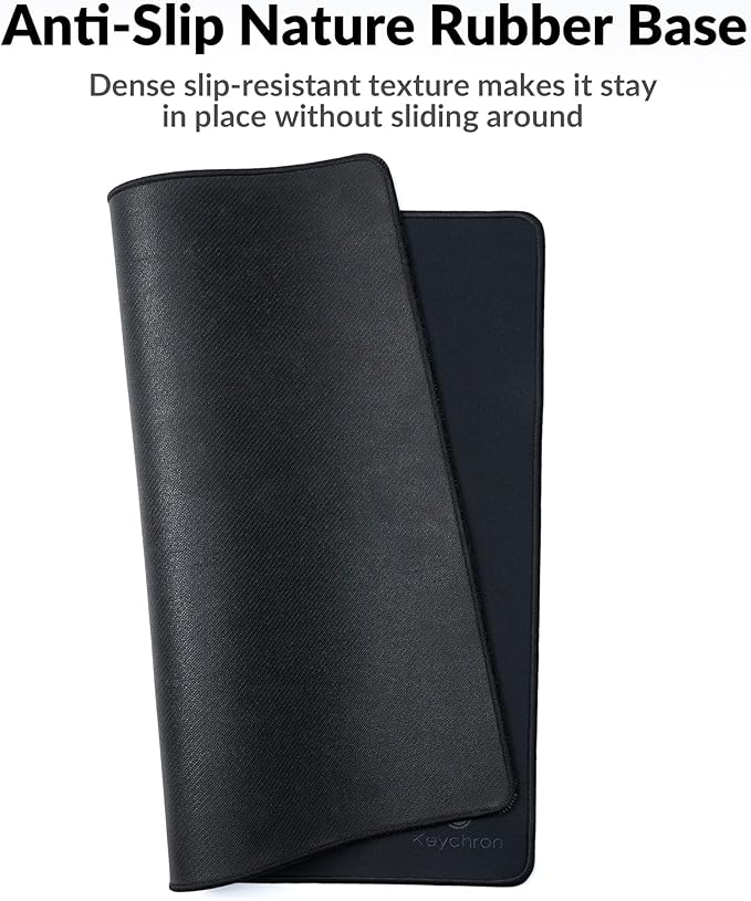 Keychron XL Gaming Mouse Pad Desk Mat, 35.4" × 15.7", Soft Micro-Weave Surface, Non-Slip Rubber Base, Anti-Fray Stitched Edges, Extended Large Mousepad for Gaming & Office – Black