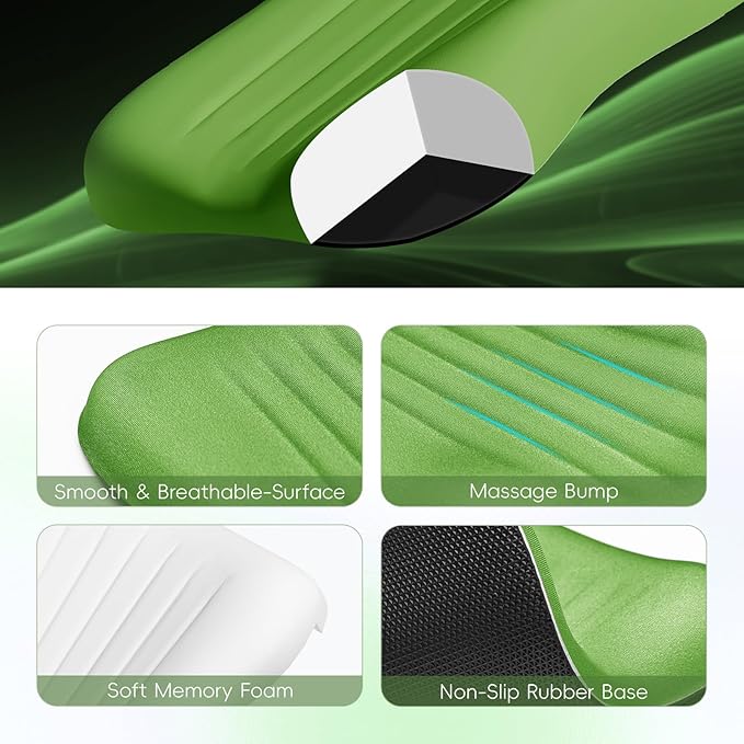 Ospelelf Mouse Pad with Wrist Rest Set Foam L-Shaped Desk Elbow Pad Ergonomic Desk Edge Cushion Anti-Slip Rubber Bottom Office Women Desk Accessories for Computer, Laptop and Gaming, Dark Green