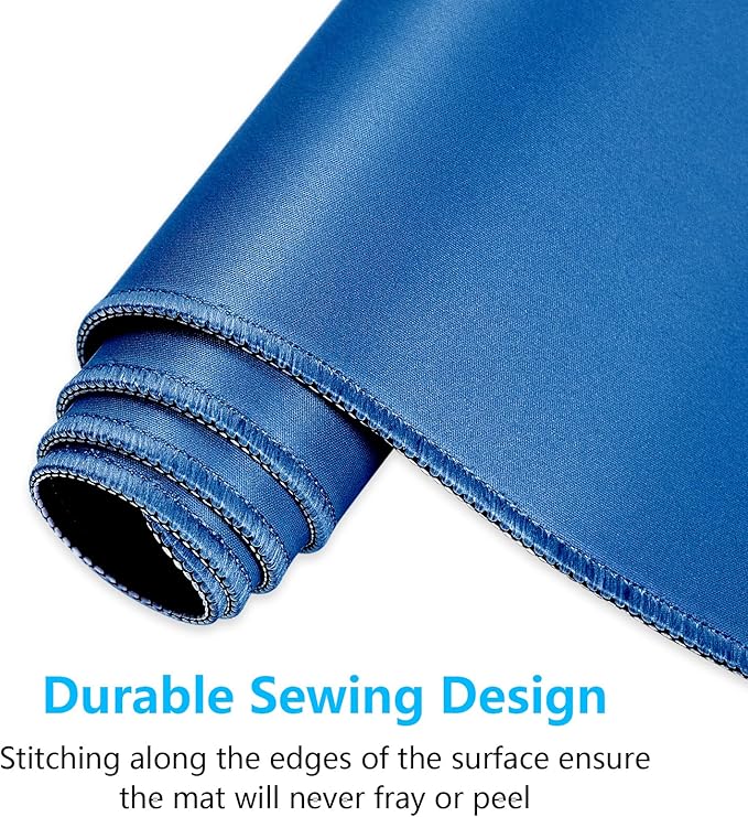 Dapesuom Large Gaming Mouse Pad, Extended Mouse Mat with Stitched Edges, Full Size Keyboard Pad with Non-Slip Base, Big XXL Computer Desk Mats for Gamer, Laptop, Office, 31.5 x 15.7 in, Dark Blue