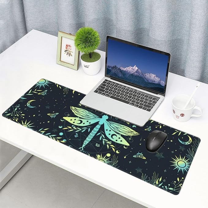 Dragonfly Mouse Pad XL Large Mousepad Non Slip Rubber Base Desk Mat for Laptop Computer Gaming 31.5" X 12"