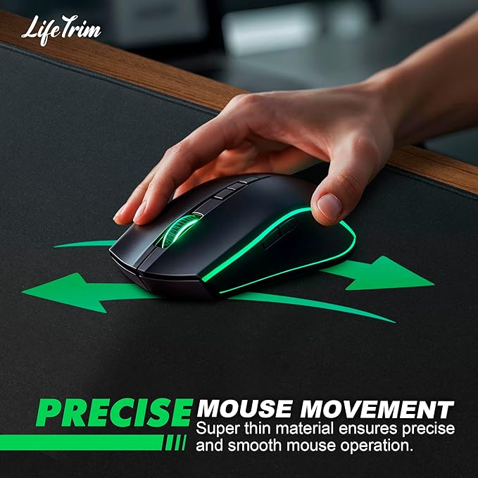 36” x 13” Extra Large Mouse Pad Gaming Extended Keyboard Mat Full Desk Cover Oversized Mouse Pad XL Desk Protector Mat Giant Thick Black Gaming XXL Mousepad Large Desk Mats Deskpad